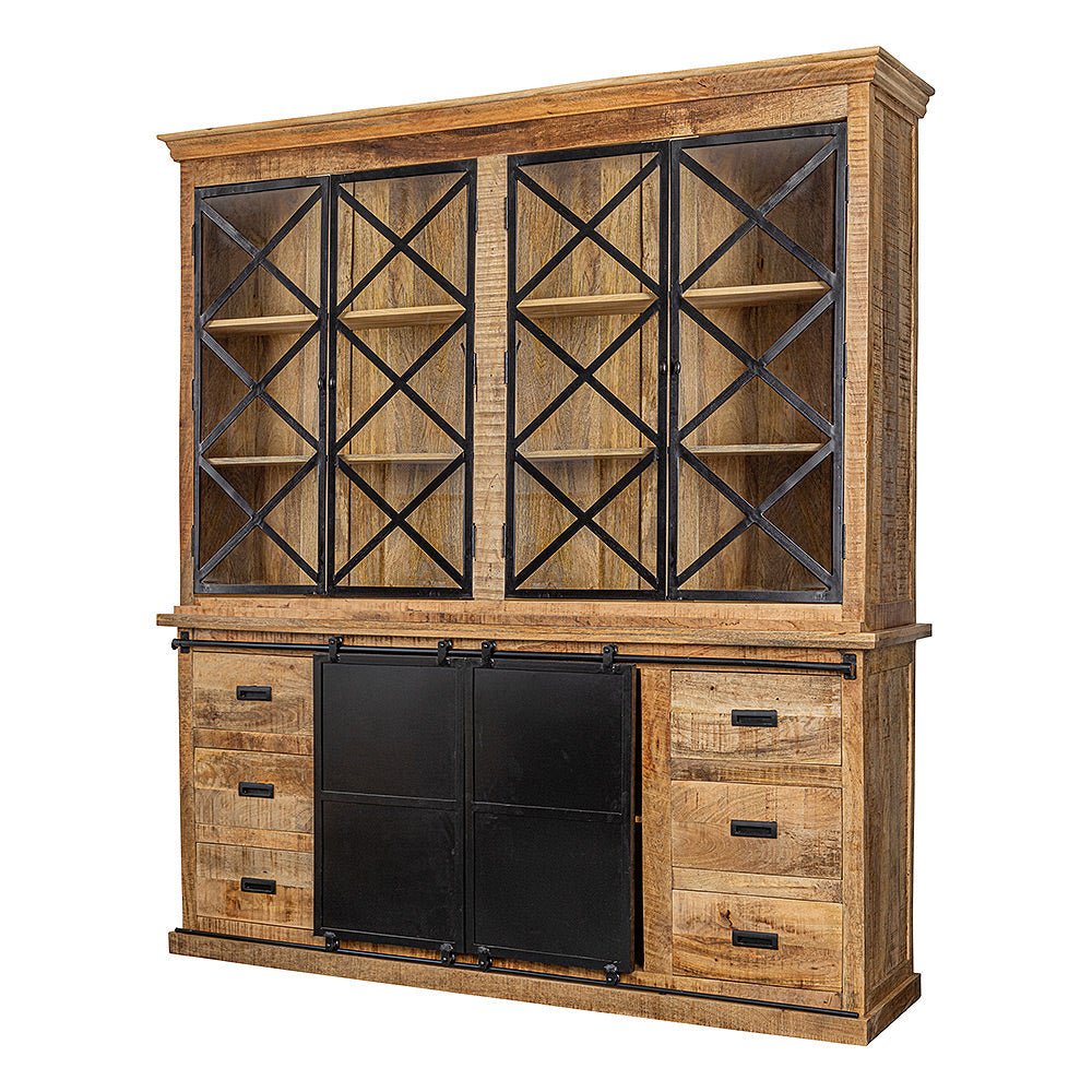 Mangohouten Buffetkast 160 cm Dubbele Deurtjes X
