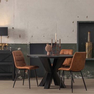 Ronde mangohouten eettafel 