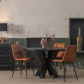 Zwarte ronde eettafel