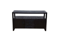 Mangohouten Dressoir Britt Black 140 cm met 3 lades en 2 deuren Mahom