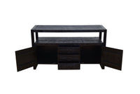 Mangohouten Dressoir Britt Black 140 cm met 3 lades en 2 deuren Mahom