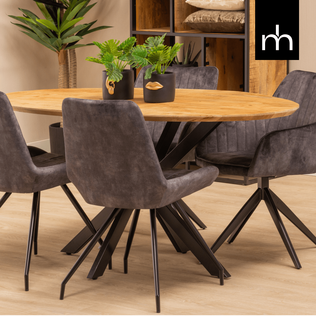 Mangohuten Eettafel Ovaal Bologna