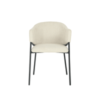 Eetkamerstoel Dijon Beige met zwart onderstel Mahom
