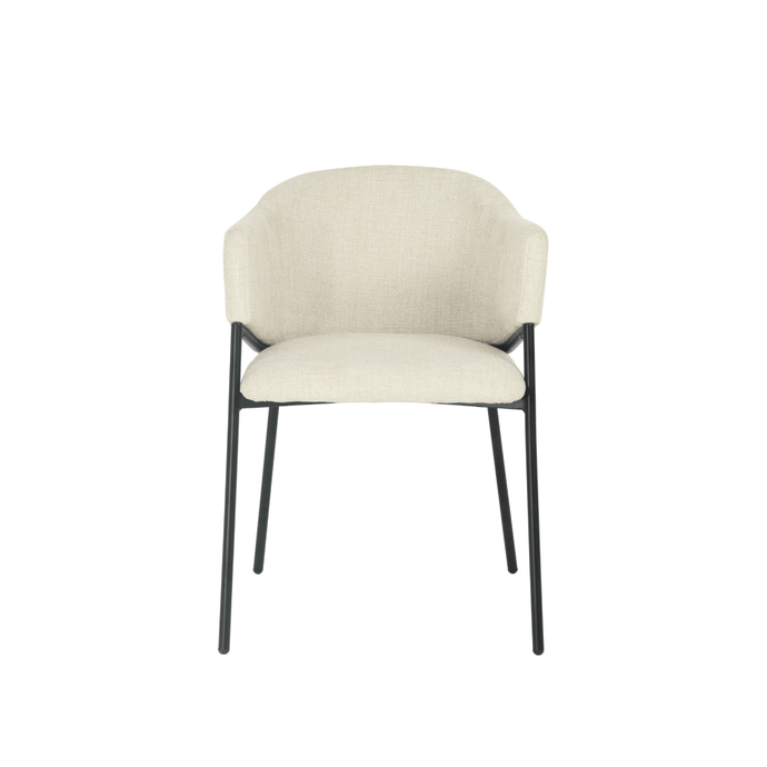 Eetkamerstoel Dijon Beige met zwart onderstel Mahom