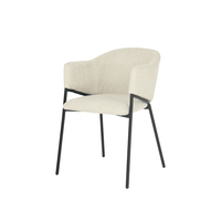 Eetkamerstoel Dijon Beige met zwart onderstel Mahom