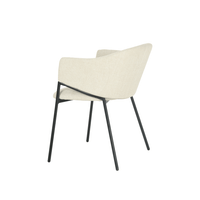 Eetkamerstoel Dijon Beige met zwart onderstel Mahom