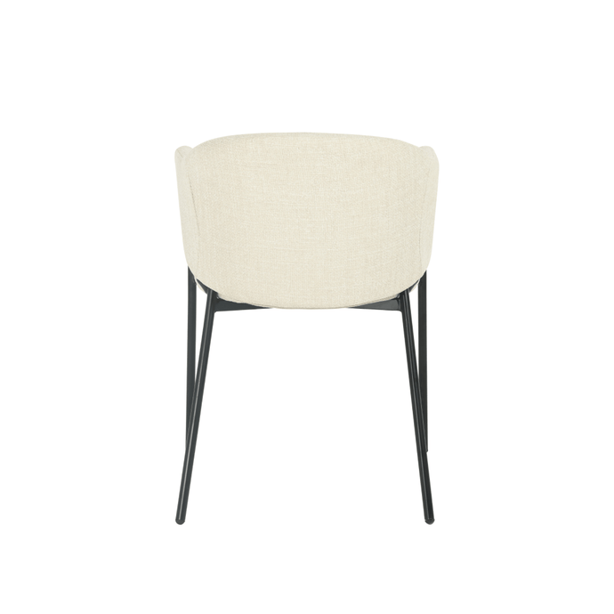 Eetkamerstoel Dijon Beige met zwart onderstel Mahom