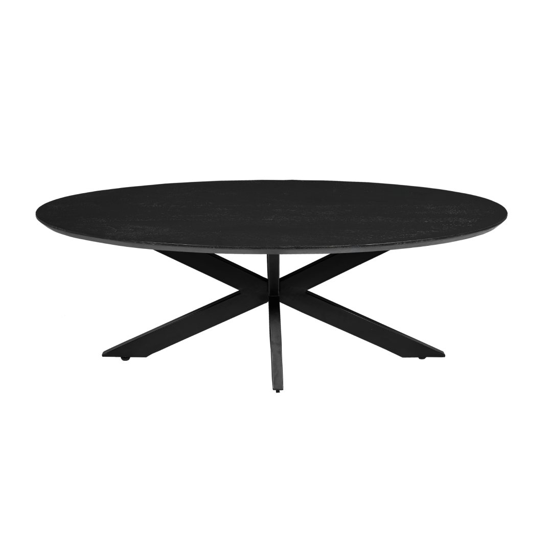 Mangohouten Salontafel Vicenza Ovaal Black