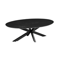 Mangohouten Salontafel Vicenza Black Ovaal Mahom