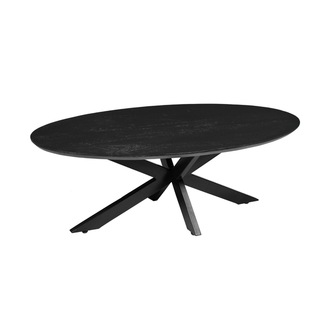 Mangohouten Salontafel Vicenza Black Ovaal Mahom