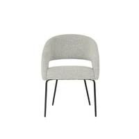 Eetkamerstoel Rennes Beige Bouclé stof met zwart onderstel Mahom
