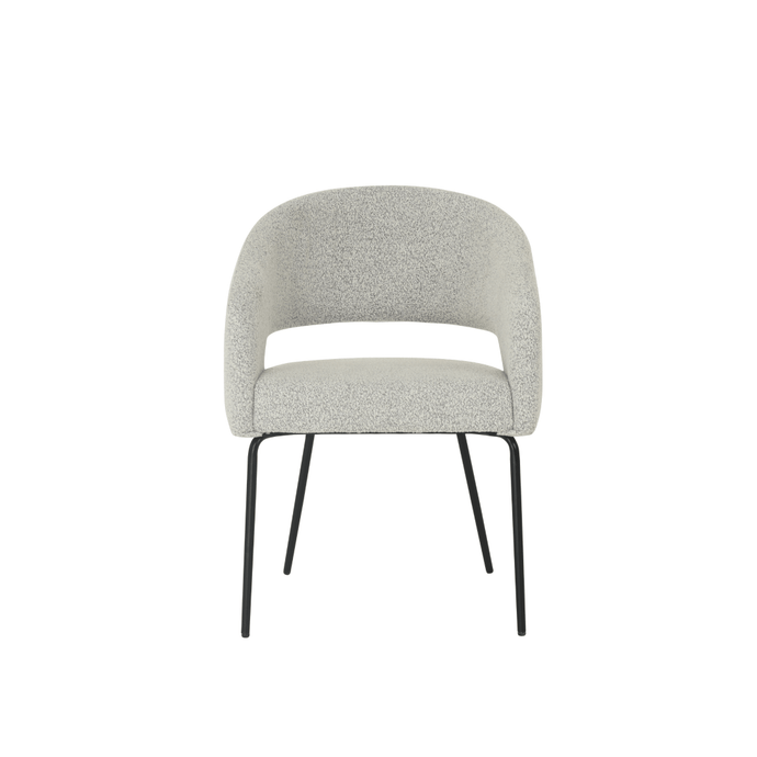 Eetkamerstoel Rennes Beige Bouclé stof met zwart onderstel Mahom