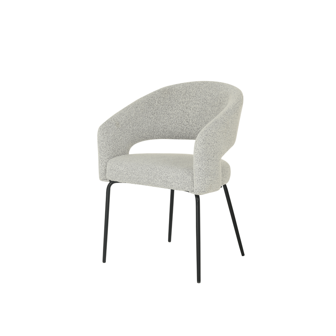 Eetkamerstoel Rennes Beige Bouclé stof