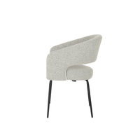 Eetkamerstoel Rennes Beige Bouclé stof met zwart onderstel Mahom