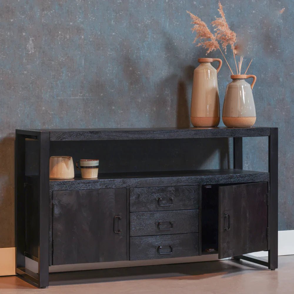 Mangohouten Dressoir 140 cm Black
