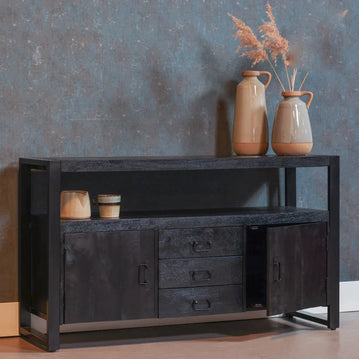 Mangohouten Dressoir 140 cm Black