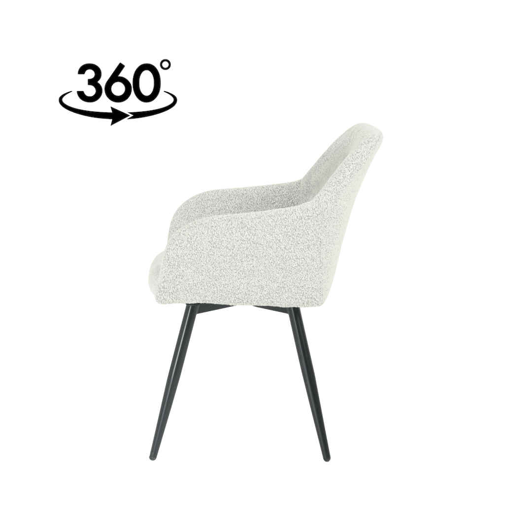 Eetkamerstoel Amiens Beige Bouclé stof