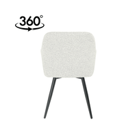 Eetkamerstoel Amiens Beige Bouclé stof met zwart onderstel Mahom