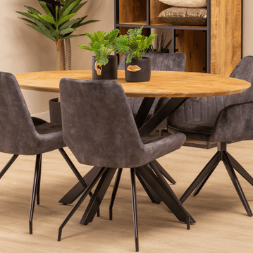 Mangohouten Eettafel Ovaal