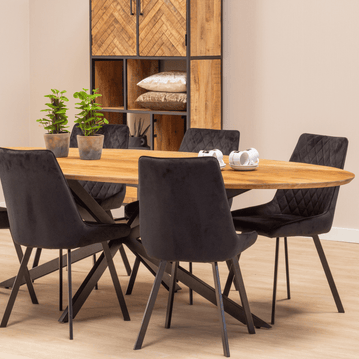 Mangohouten Eettafel Ovaal 
