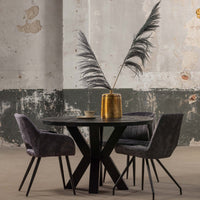 Mangohouten Eettafel Madison Black Rond Ø 150 Mahom