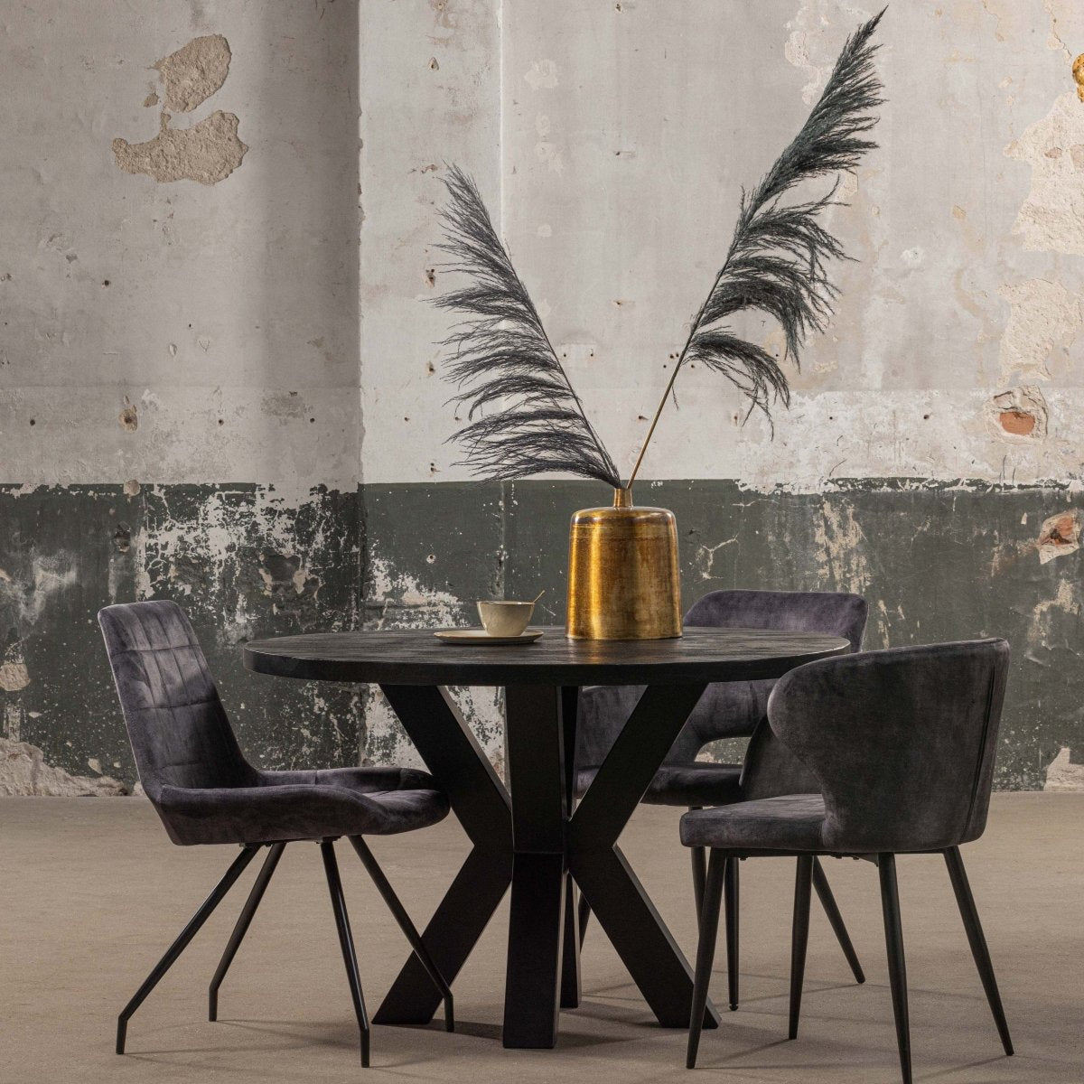 Ronde mangohouten eettafel 160 Mahom