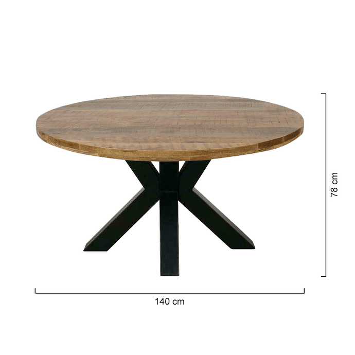 Mangohouten Eettafel Madison Rond 140 cm Mahom
