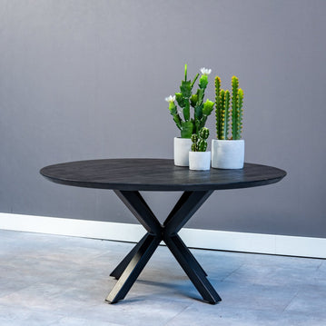 Mangohouten Salontafel Vicenza Black 90 cm Mahom