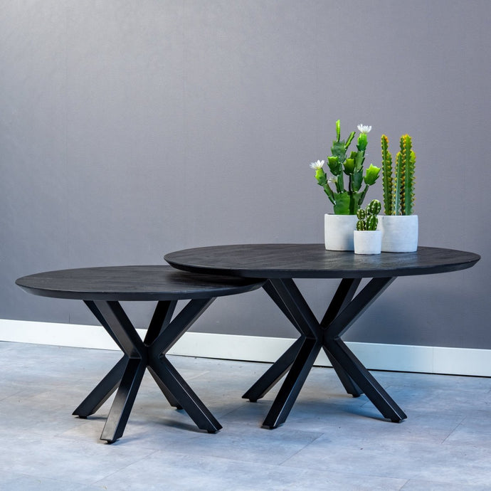 Mangohouten Salontafel Vicenza Black 70 cm Mahom