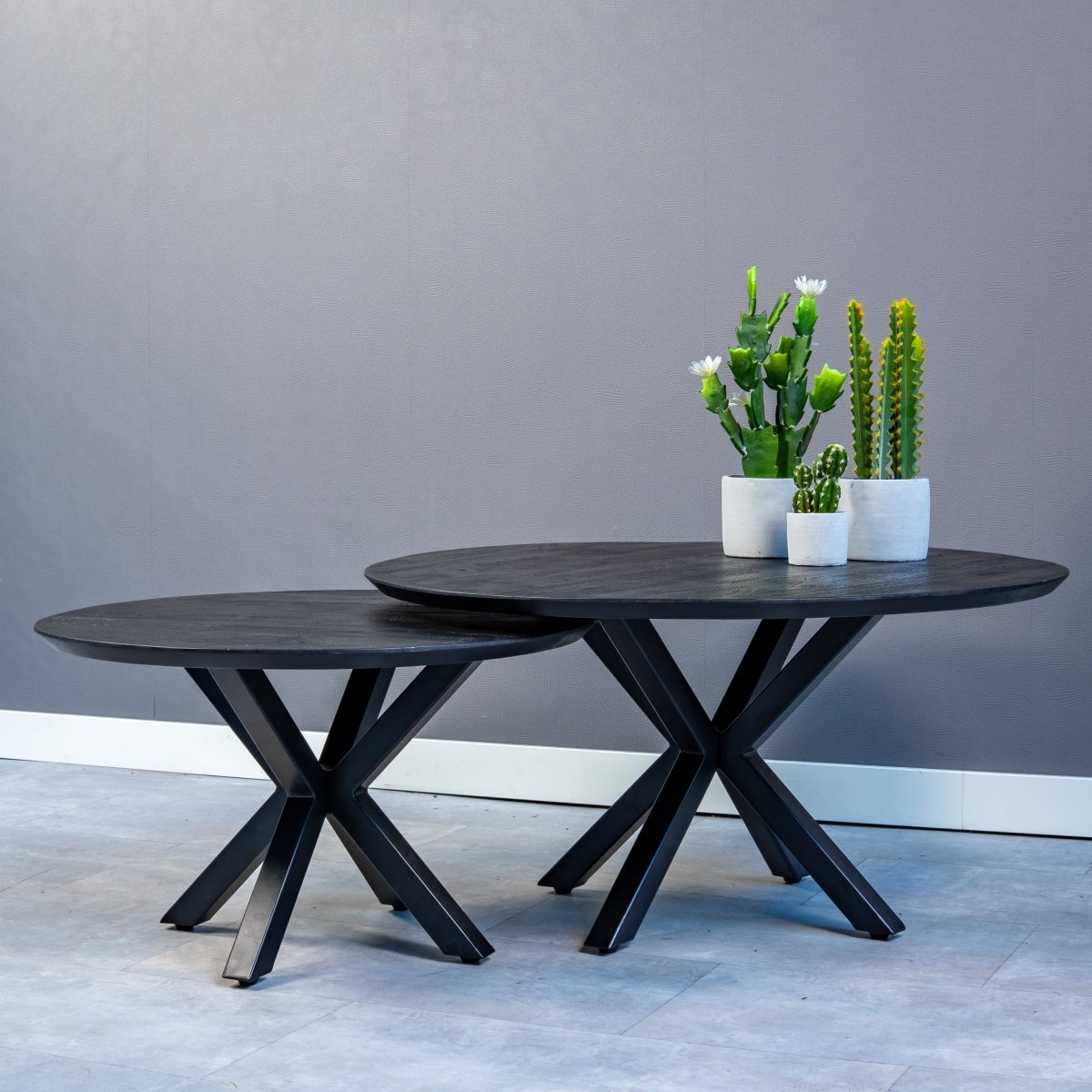 Mangohouten Salontafel Vicenza Black 90 cm Mahom