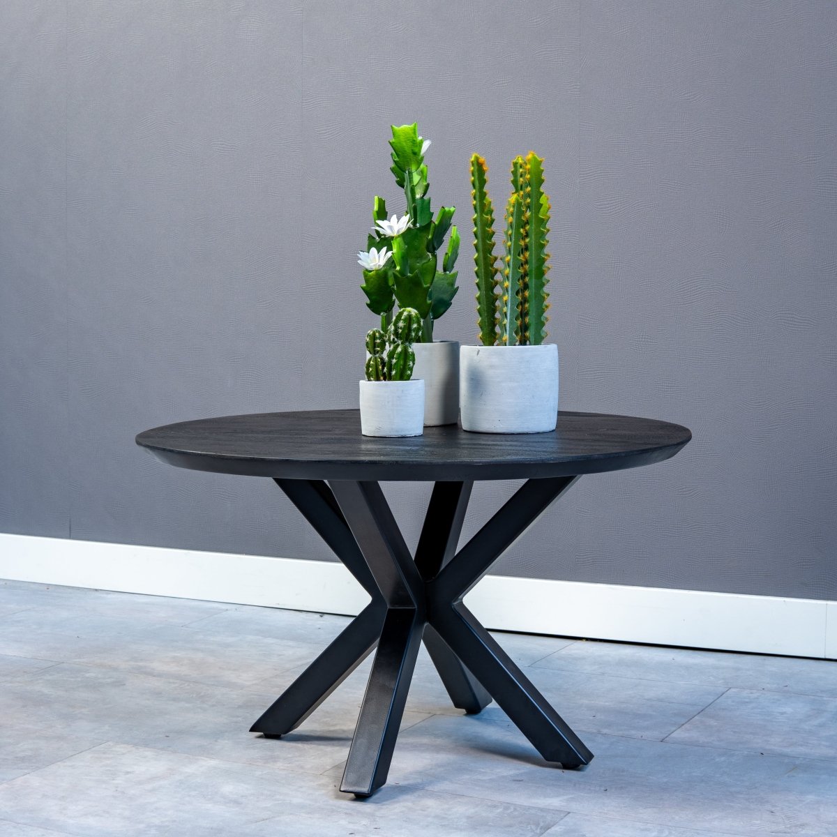 Mangohouten Salontafel zwart 70 cm