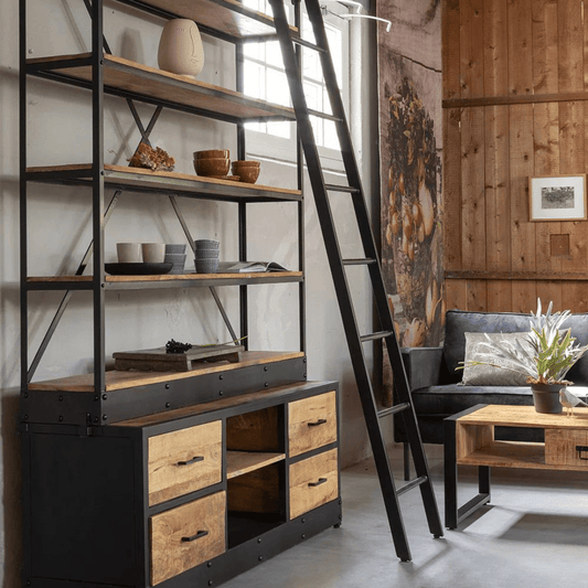 Mangohouten Boekenkast Lincoln 160 x 245 cm Mahom