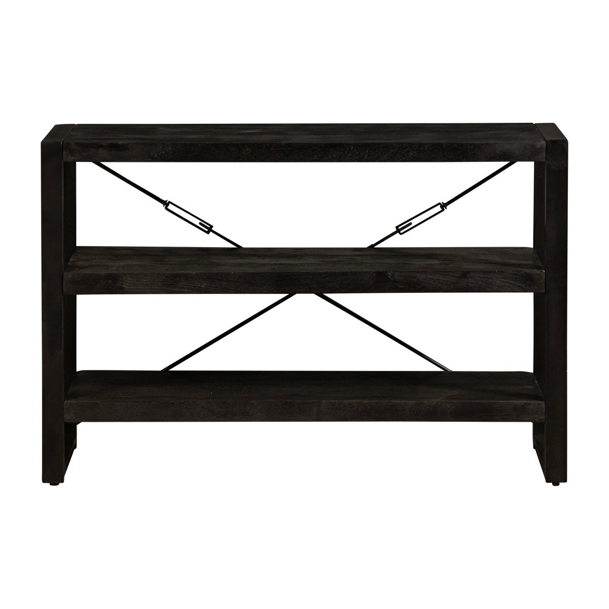 Mangohouten Boekenkast Minneapolis 120 cm Black