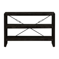 Mangohouten Boekenkast Britt Black 120 cm Laag Mahom
