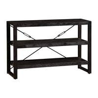 Mangohouten Boekenkast Britt Black 120 cm Laag Mahom