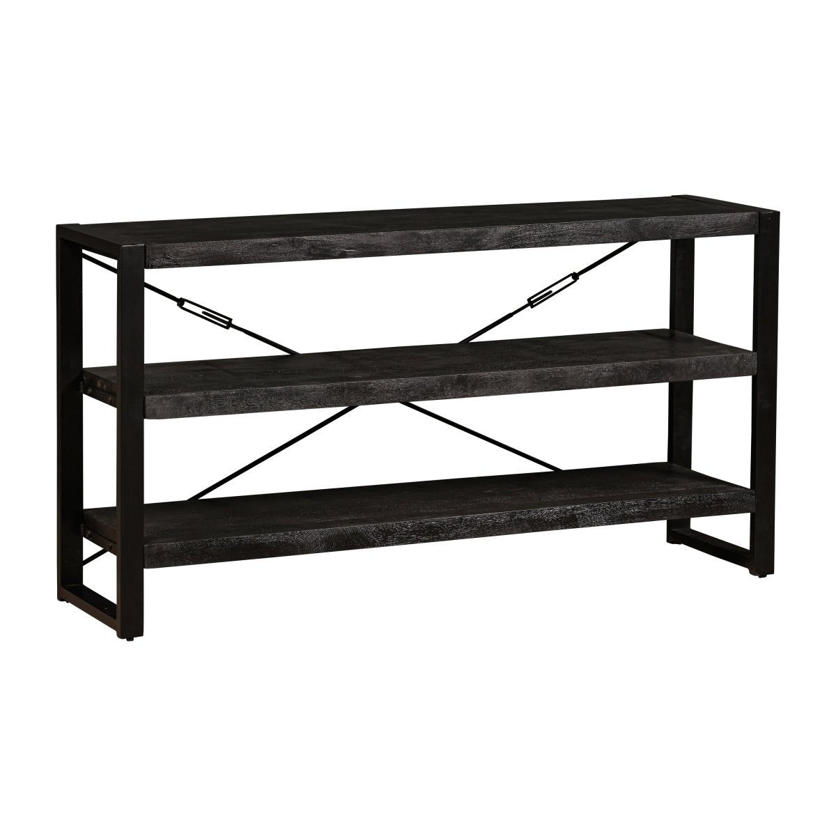 Mangohouten Boekenkast Minneapolis 120 cm Black