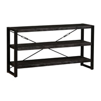 Mangohouten Boekenkast Britt Black 150 cm Laag Mahom