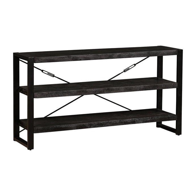 Mangohouten Boekenkast Britt Black 150 cm Laag Mahom