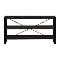 Mangohouten Boekenkast Britt Black 150 cm Laag Mahom