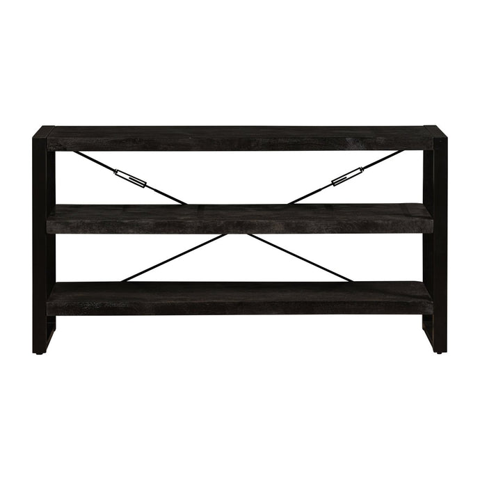 Mangohouten Boekenkast Britt Black 150 cm Laag Mahom