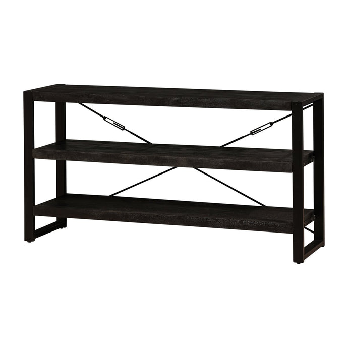 Mangohouten Boekenkast Britt Black 150 cm Laag Mahom