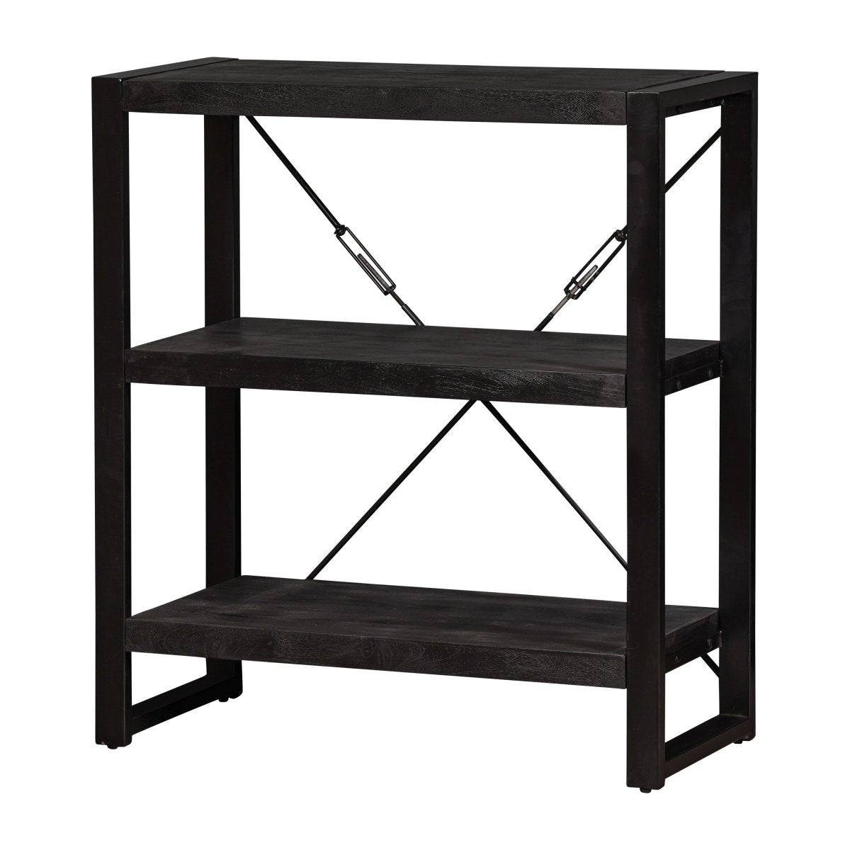 Mangohouten Boekenkast Minneapolis 90 cm Black