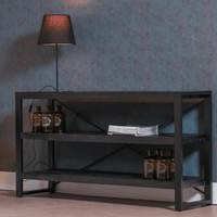 Mangohouten Boekenkast Britt Black 150 cm Laag Mahom