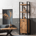Mangohouten Boekenkast 1 deur en 1 lade