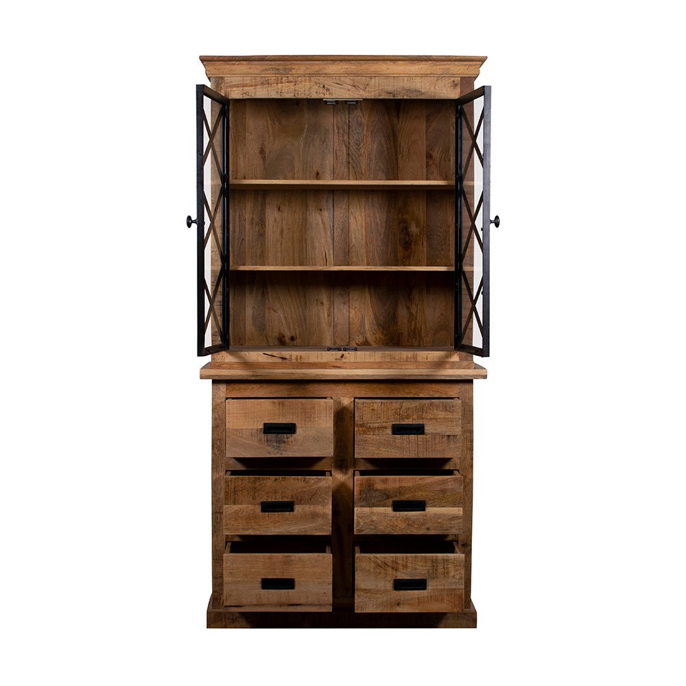 Mangohouten Buffetkast Denver 100 cm 6 lades X Mahom