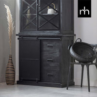 Mangohouten Buffetkast Denver Black 100 cm met Deurtjes X Mahom