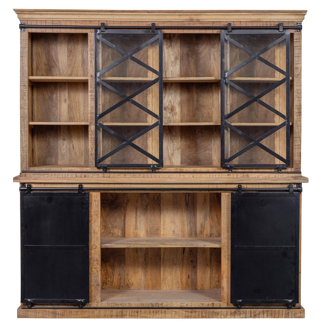 Mangohouten Buffetkast Denver 160x220 cm X Dubbele Deurtjes Mahom