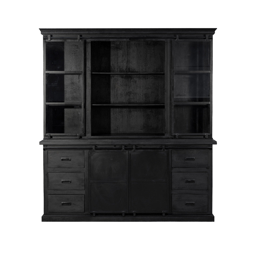 Mangohouten Buffetkast Black 200×220 cm Recht