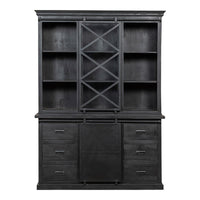 Mangohouten Buffetkast Denver Black 160x220 cm X Enkele Deur Mahom