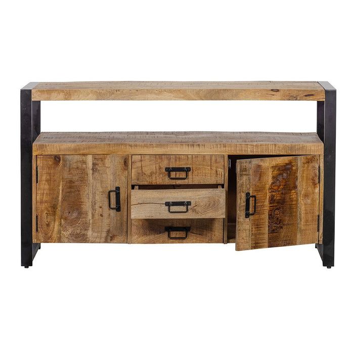 Mangohouten Dressoir Britt 140 cm met 3 lades en 2 deuren Mahom